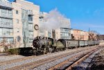 BLW 26 with the IHS Santa Train passing the University of Scranton